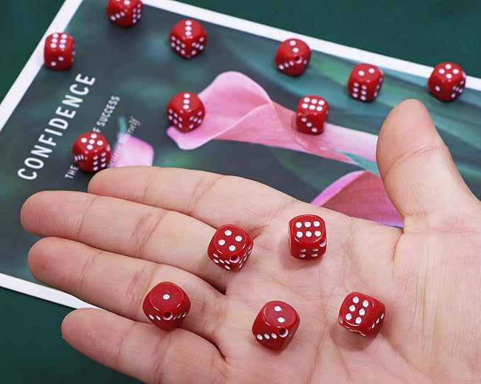 Tupalizy 10mm Acrylic Dice Beads Small 6 Sided Dice Charms - Image 4