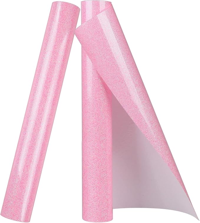 TORC Pink Glitter HTV Heat Transfer Vinyl 2 Rolls Iron on Vinyl by TORC