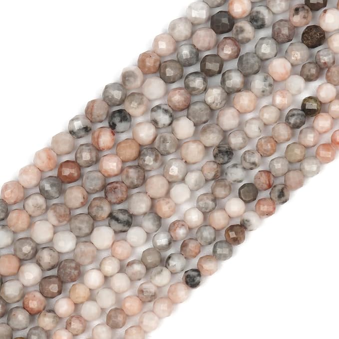 4mm 90pcs Pink Zebra Tiny Gemstone Beads - Image 3