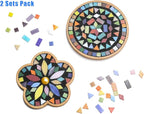Lanyani 2 Sets of DIY Mosaic Craft Kits Mosaic Tiles Coaster Kit Make Your Own - Image 3