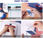 USA Iron On Flag Vinyl Sheets 6 Pcs 12'' x 10', Fourth of July Patriotic Navy - Image 5