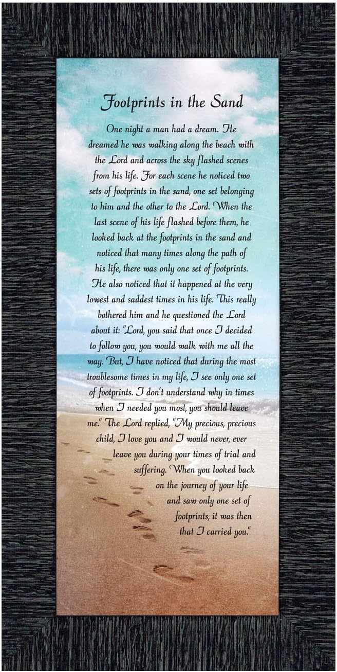 Footprints in the Sand Inspirational Wall Art, Beach Decor, Christian Gifts - Image 2