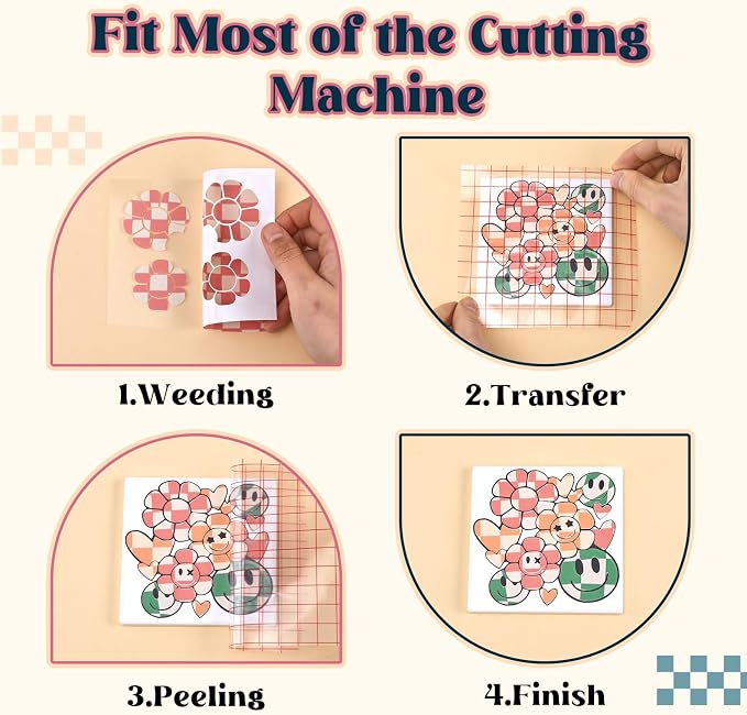 Tintnut Checkerboard Permanent Vinyl, waterproof, easy peel & stick, works - Image 3