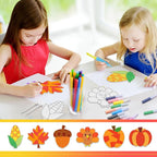 24 Sets Fall Sand Art Crafts for Kids Autumn Maple Leaf Pumpkin Turkey DIY - Image 4