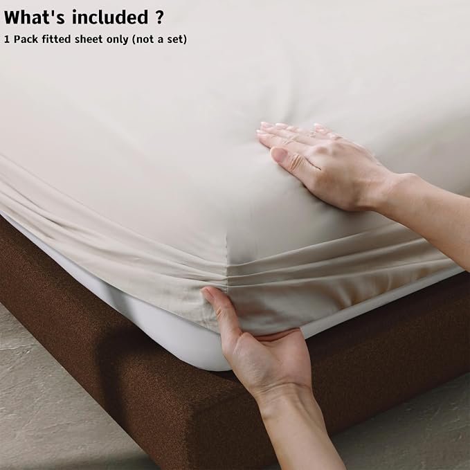 100% Egyptian Cotton Fitted Sheet Twin XL/Split King Size, 600 Thread Count - Image 4