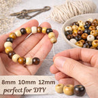 400pcs 12mm Large Wooden Beads for Crafts, Big Hole Natural Wood Beads Bulk - Image 7