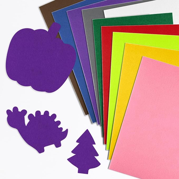 CHRORINE 10 Pcs Purple Felt Fabric Sheets Self Adhesive Felt Sheets 8 x 12 - Image 4