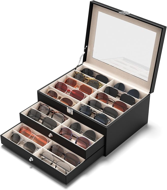 NEWLOOP 10/30 Slots Sunglass Organizer by NewloopStorageBox-Nomess