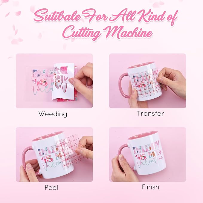 Tintnut Valentine's Day Permanent Vinyl 12x10in Rose 10Pcs Adhesive Vinyl | - Image 3