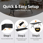 SUPER DEAL 8FT Folding Picnic Table - Image 6