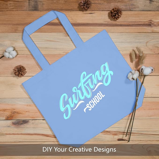 TOPDesign 3-Pack Super Strong Large 12oz Cotton Canvas Tote Bags, Reusable - Image 3