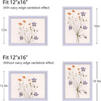 12x16 Picture Frame with Wavy Mat, Wooden Real Glass 12 x 16 Photo Frame - Image 3