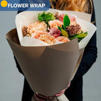 Chocolate Brown Wrapping Paper, Birthday Father's Day Bouquet Flower Gift Wrap - Image 3