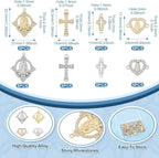 Cheriswelry 40pcs Virgin Cross Rhinestone Connector Charms Heart Oval Cross - Image 4