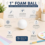 Evershine 100 Pack 1 Inch Craft Foam Ball - Image 5
