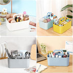 Multiuse Caddy Organizer with Handle, Portable Divided Plastic Tote Bin - Image 2