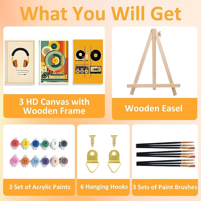 Mandun 3 Pack Paint by Numbers Kit - Image 4