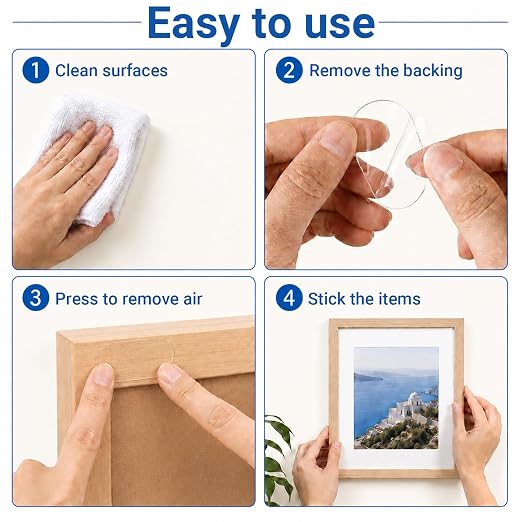 80 PCS Nano Double Sided Adhesive Pads, Waterproof No Damage Removable Heavy - Image 3