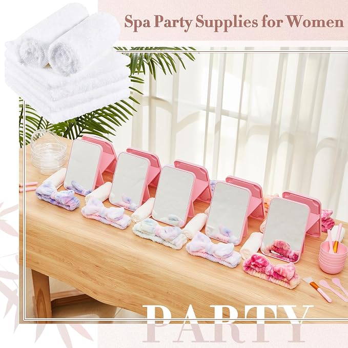 Teenyyou 12 Set Tie Dye Pink Spa Party Supplies - Image 6