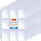 ABLY 120 Pages Double-Sided Trading Card Pages Sleeves 9-Pocket Clear Plastic by ABLY
