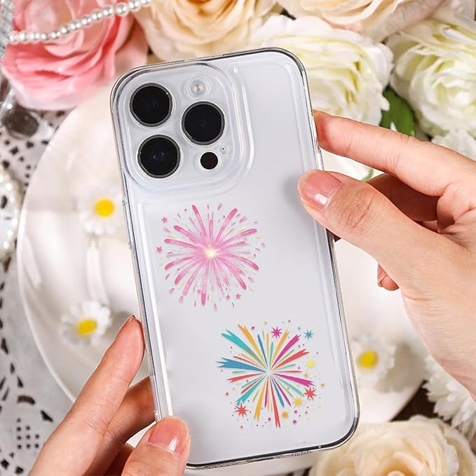 50Pcs Firework for Scrapbooking, Self-Adhesive Transparent Stickers Scrapbook - Image 4