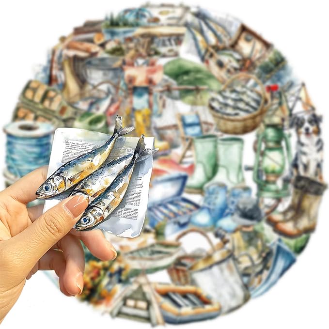 50 Cartoon Outdoor Fishing Stickers, Suitable - Image 2