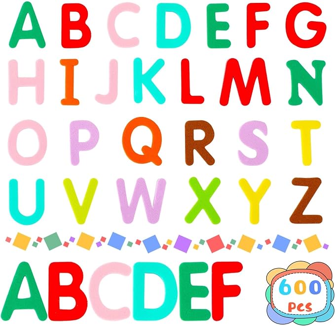 600Pcs Foam Letters Stickers Self Adhesive A-Z Alphabet Stickers | Colorful by SEPGLITTER