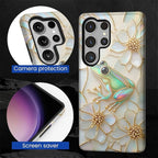 for Samsung Galaxy S25 Ultra Case, Stained Glass Frog Flowers Pattern Glossy 2 - Image 6