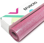 Efuncro- Pink Glitter HTV 12'' x 8ft Heat Transfer Vinyl, Iron on by Unknown