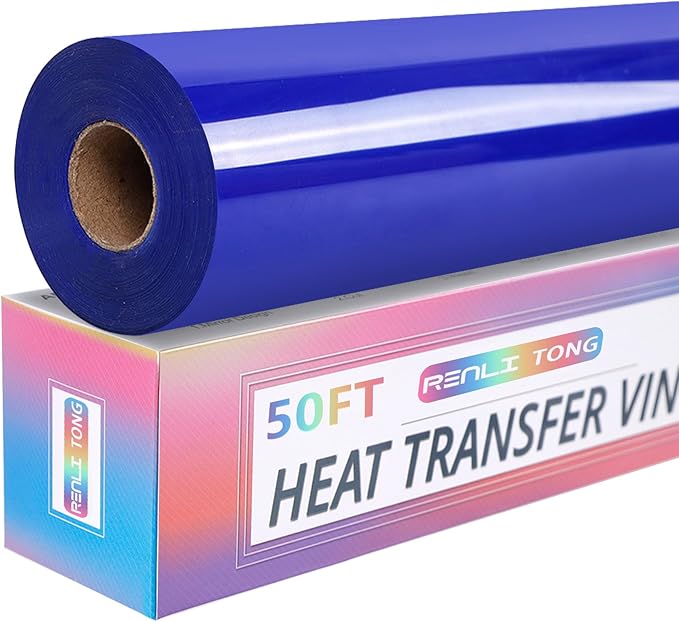 RENLITONG Royal Blue Iron on Vinyl 12Inch by 50ft Roll Heat Transfer Vinyl by RENLITONG