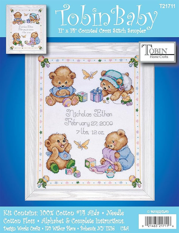 Baby Bears Sampler Counted Cross Stitch Kit - Image 2