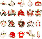 20PCS Sports Charms Enamel Basketball Baseball Pendant Charms by ANGLESJELL