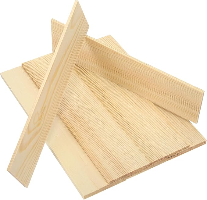 MECCANIXITY 10Pcs Wood Strips Slats, 1/8" x 2" x 8" Thin Wood Sticks Flat by MECCANIXITY