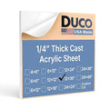 Duco White Cast Acrylic Sheets 1/4" Thick 12" x 36" by DucoPlasticsSupply