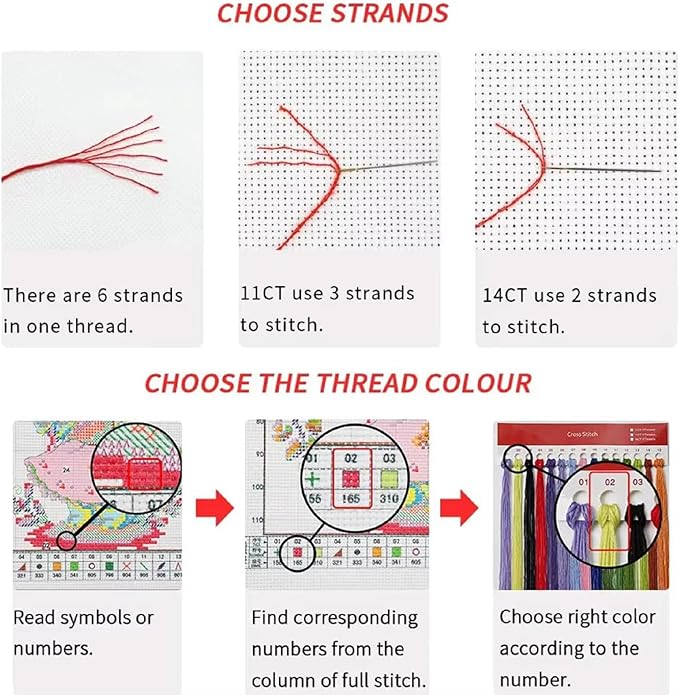 Foxhool Stamped Cross Stitch Kits, 11CT Printed Cross Stitch Pattern Full - Image 5