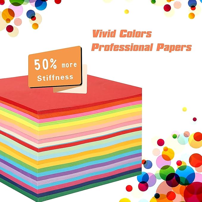 BUBU Origami Paper 500 Sheets 6x6 Inch Square with20 Vivid Colors - Image 3