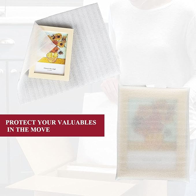 12”x12” Foam Wrap Sheets for Packing Moving Supplies, Cushion Foam Wrap Packing - Image 4