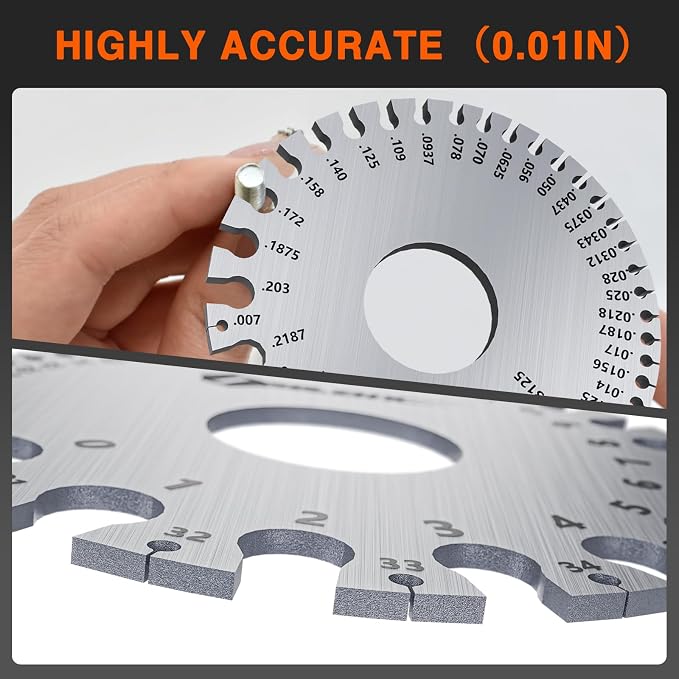 ZeeDix Standard Dual-Sided Round Wire Cable Sheet Gage | Stainless Steel Metal - Image 2