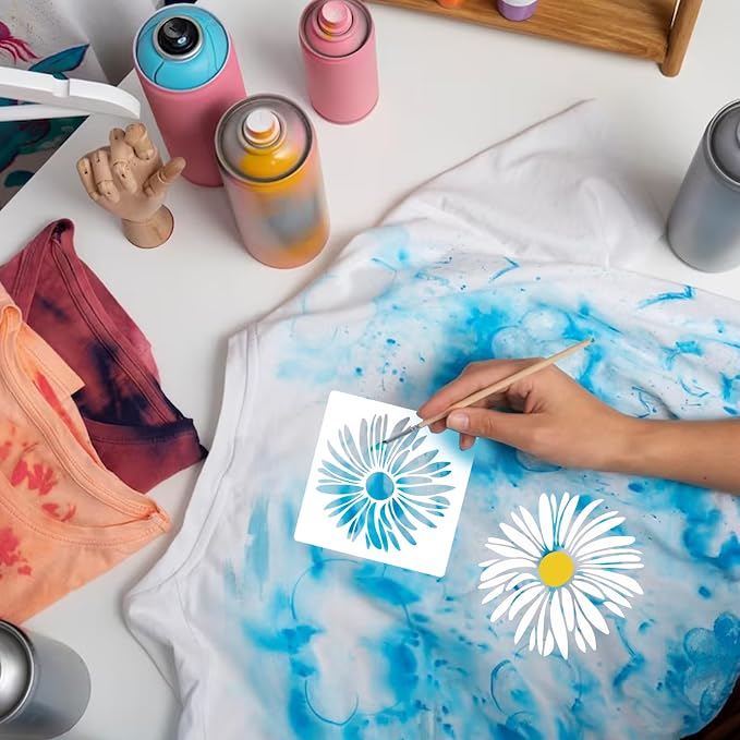 20 Pieces Stencil for Painting, Love Peace Sign Stencil Rainbow Star Heart - Image 2