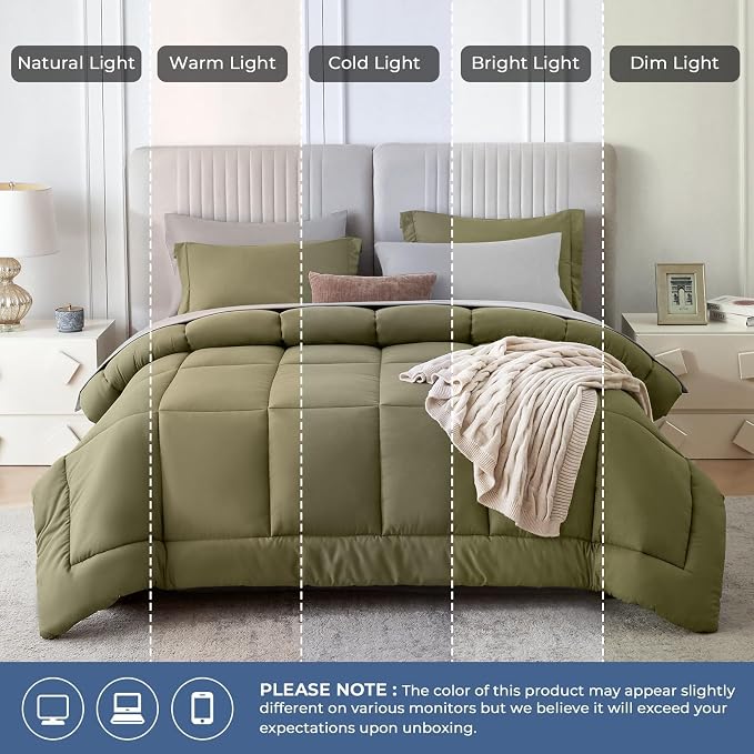 Sasttie Queen Comforter Set, 7 Pieces Bed in a Bag Queen, Complete Bedding Set - Image 8