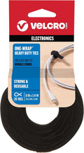 VELCRO Brand ONE-WRAP Cable Ties, Strong Construction Narrow Width 1/4 in x 8 by VELCROBrand