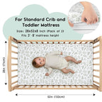 Yoofoss Baby Crib Sheets for Boys Girls, Fitted Crib Sheet 2 Pack for Standard - Image 2