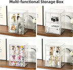 2 Pack 4 Tier Display Case for Collectibles, Storage Container - Image 7