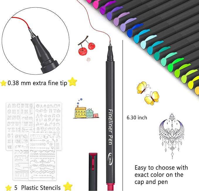 Tebik 45 Pack Planner Colored Pens, 40 Colors Pens - Image 3