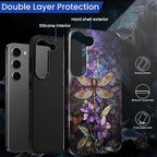 for Samsung Galaxy S23 Plus Case, Stained Glass Dragonfly Pattern Glossy 2 in 1 - Image 3