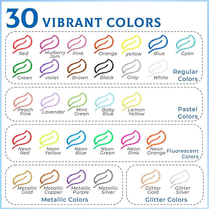 30 Colors 3D Fabric Paint Set, Permanent Textile Paint - Image 2