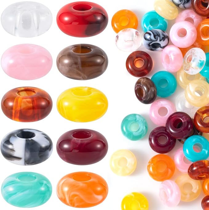 Pndeyo 50pcs Round Acrylic Beads by Pndeyo