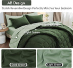 MUXHOMO 7 Pieces California King Comforter Set, Reversible Bed in a Bag Cal - Image 3