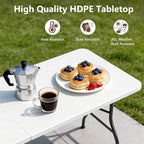 Folding Table 2 Pack, 6 FT Foldable Plastic Table - Image 9