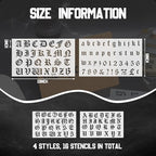 Outus 8 Pieces Letter Stencils Old English Reusable Plastic Calligraphy Letter - Image 2